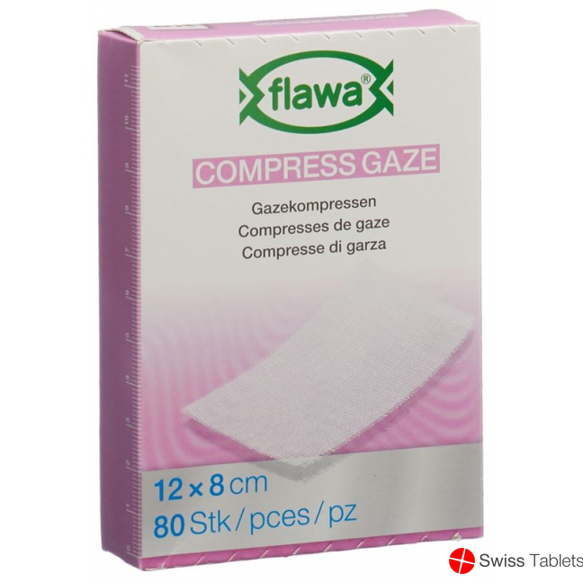 Flawa Gazekompressen Geschnitten 8x12cm 80 Stück buy online