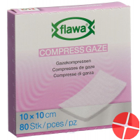 Flawa 10 x 10 cm 80 pieces gauze compresses cut
