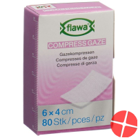 Flawa Gazekompressen Geschnitten 4x6cm 80 Stück