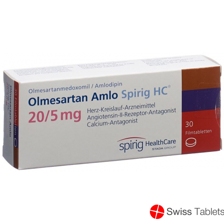 Olmesartan Amlo Spirig HC Filmtabletten 20/5mg 30 Stück buy online