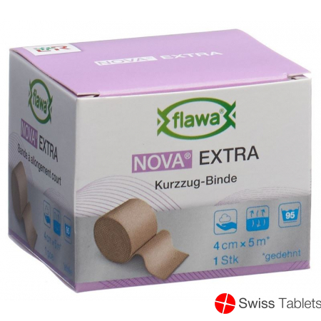 Flawa Nova Extra short stretch bandage 4cmx5m tan