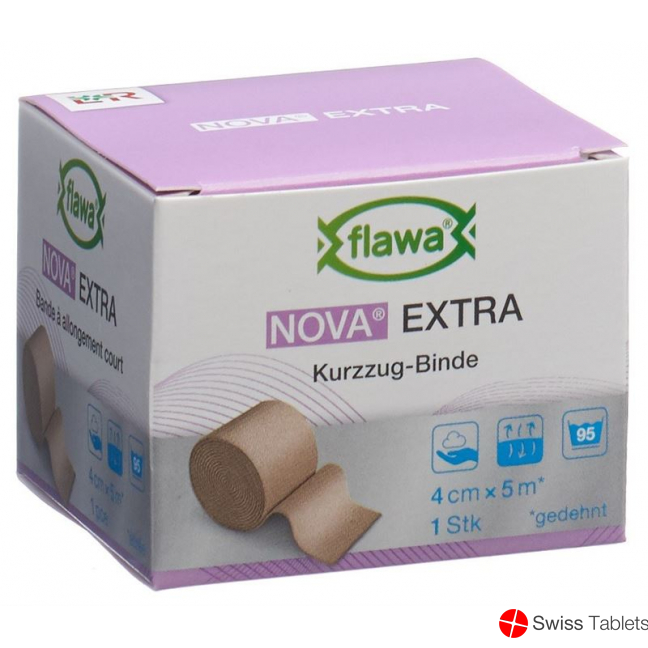 Flawa Nova Extra short stretch bandage 4cmx5m tan