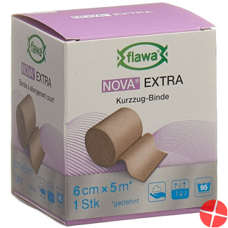 Flawa Nova Extra Short-Stretch Bandage 6cmx5m Skin-Coloured