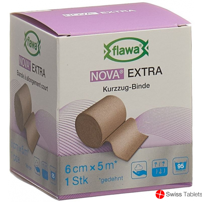 Flawa Nova Extra Short-Stretch Bandage 6cmx5m Skin-Coloured buy online