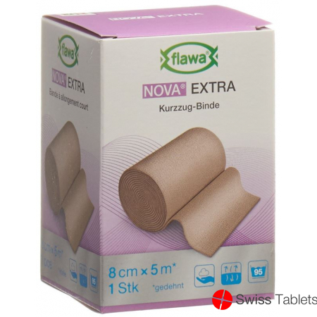 Flawa Nova Extra Short-Stretch Bandage 8cmx5m Skin-Coloured buy online