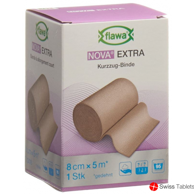 Flawa Nova Extra Short-Stretch Bandage 8cmx5m Skin-Coloured buy online