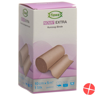 Flawa Nova Extra Short-Stretch Bandage 10cmx5m Skin-Coloured