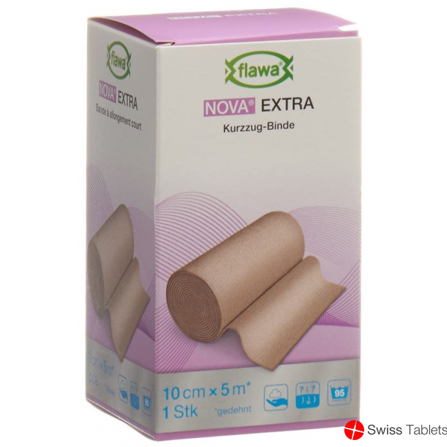 Flawa Nova Extra Short-Stretch Bandage 10cmx5m Skin-Coloured buy online