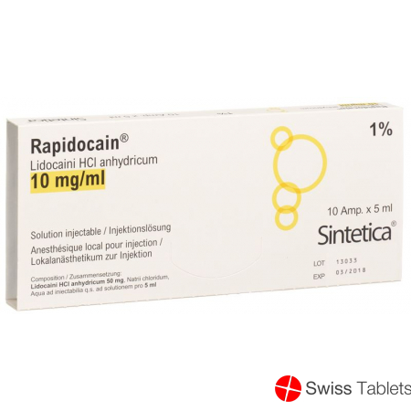 Rapidocain 1% 50mg/5ml O Kons 10 Ampullen 5ml buy online