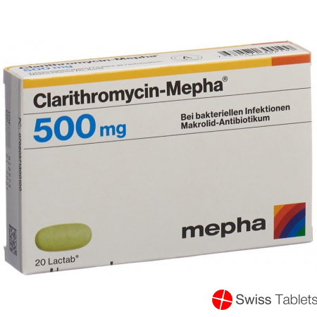 Clarithromycin Mepha Lactab 500mg 20 Stück buy online