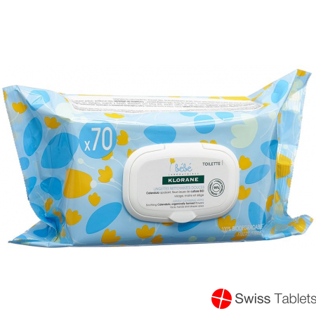 Klorane Bebe degradable cleaning cloths 70 pieces buy online