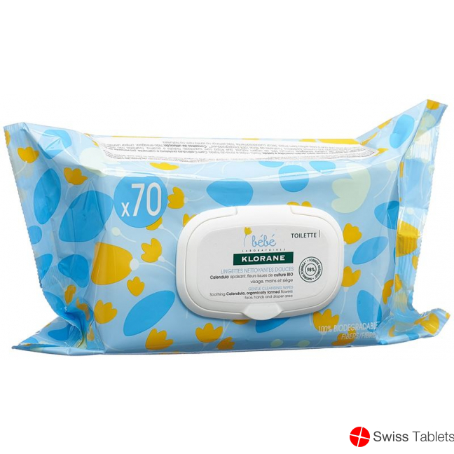 Klorane Bebe degradable cleaning cloths 70 pieces buy online