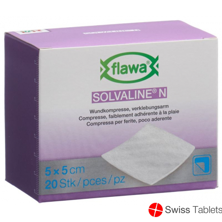 Flawa Solvaline N Kompressen Steril 5x5cm 20 Stück buy online