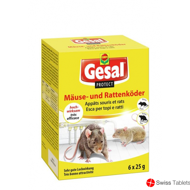 Gesal Protect Maeuse und Rattenkoeder 6x 25g buy online