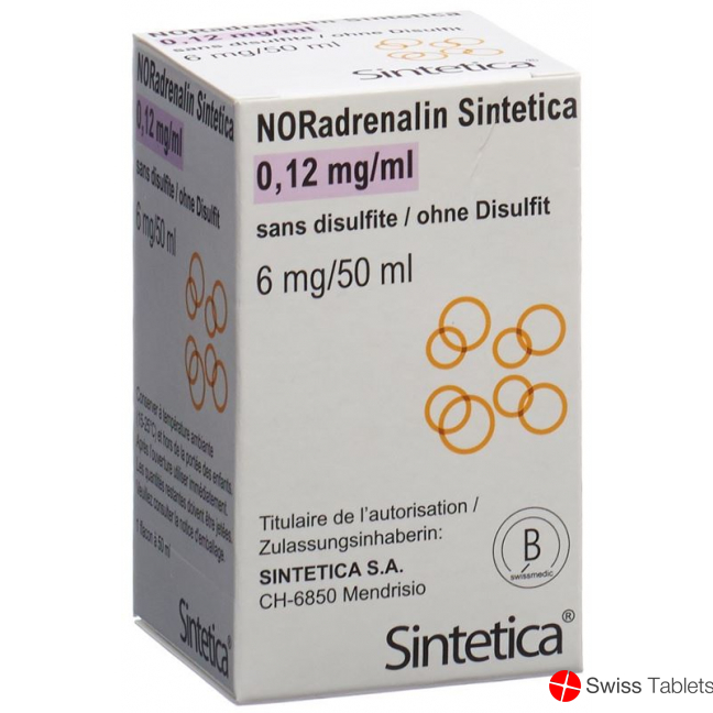 Noradrenalin Sint 0.12mg/ml (50ml) O Disulf Vial buy online