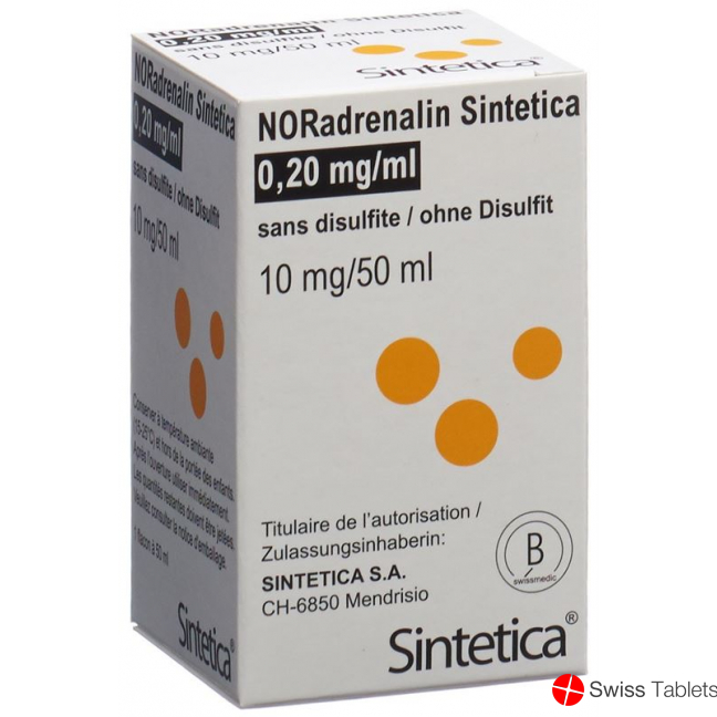 Noradrenalin Sint 0.2mg/ml (50ml) O Disulf Vial buy online