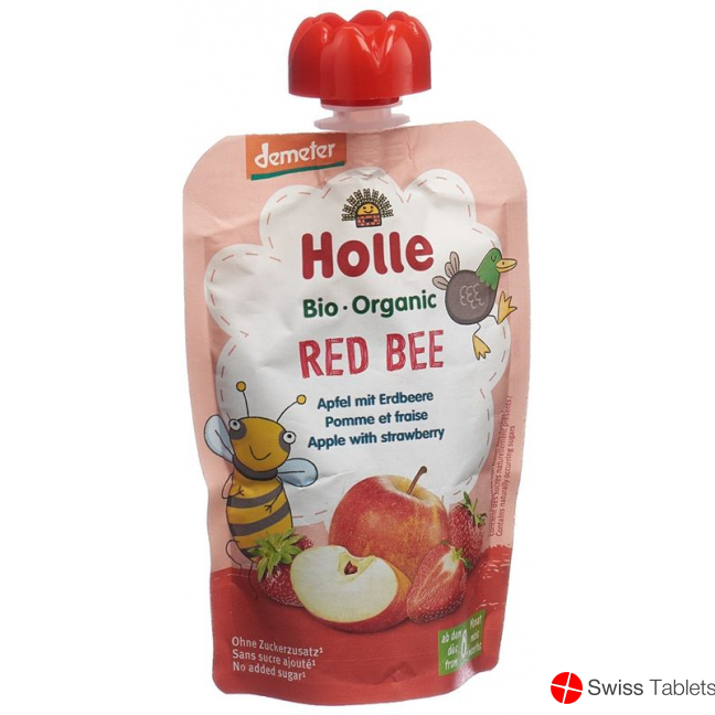 Holle Red Bee Pouchy Apple Strawberry 100g buy online