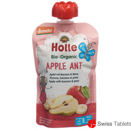Holle Apple Ant Pouchy Apple Banana Pear 100g buy online