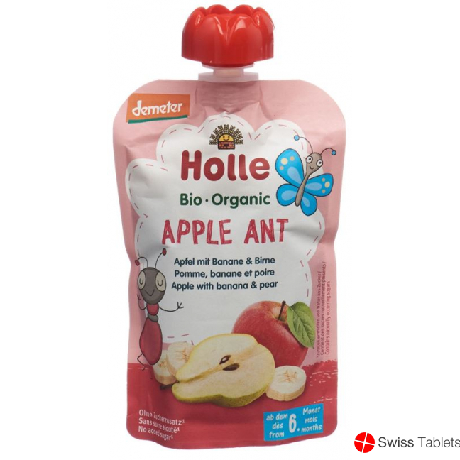 Holle Apple Ant Pouchy Apple Banana Pear 100g buy online