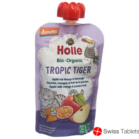 Holle Tropic Tiger Pouchy Apple, Mango & Passion Fruit 100g buy online