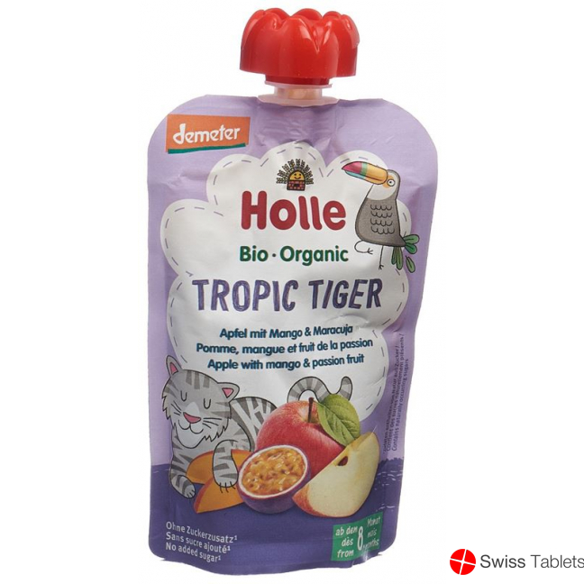 Holle Tropic Tiger Pouchy Apple, Mango & Passion Fruit 100g buy online