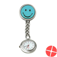 Sundo Schwestern-Uhr Smiley 9cm Hellbl M Clip Batt