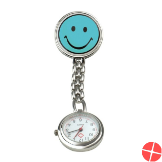 Sundo Schwestern-Uhr Smiley 9cm Hellbl M Clip Batt