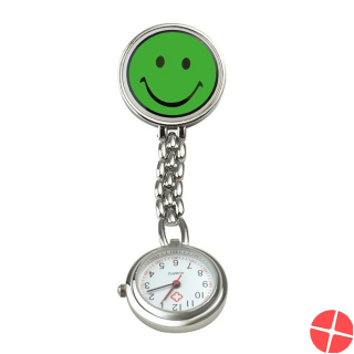 Sundo Schwestern-Uhr Smiley 9cm Grün M Clip Batt