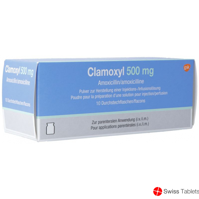 Clamoxyl Trockensubstanz 500mg Durchstechflasche 10 Stück buy online