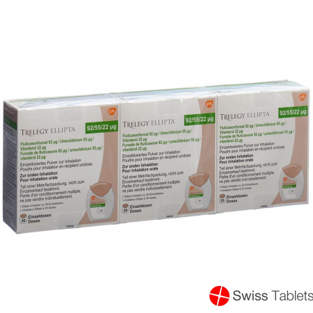 Trelegy Ellipta Inh Pulver 92/55/22mcg 3x 30 Dos buy online