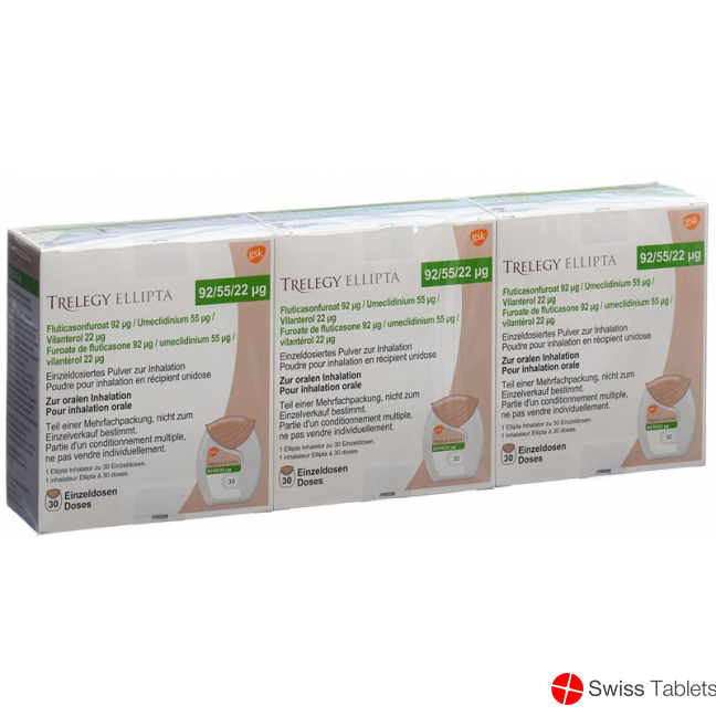 Trelegy Ellipta Inh Pulver 92/55/22mcg 3x 30 Dos buy online
