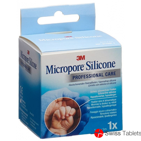 3M Micropore Silicone Adhesive Plaster 5cmx5m buy online
