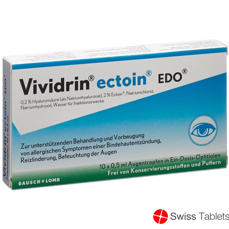 Vividrin Ectoin Edo Augentropfen 10 Monodosen 0.5ml buy online