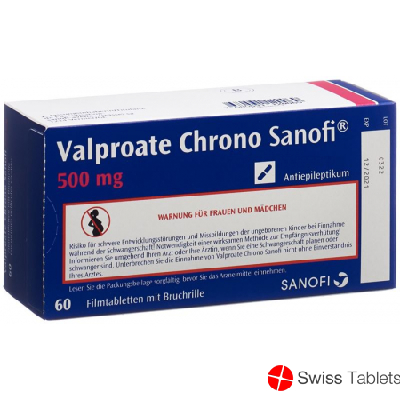 Valproate Chrono Sanofi Filmtabletten 500mg 60 Stück buy online
