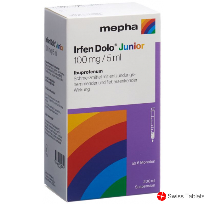 Irfen Dolo Junior Suspension 100mg/5ml Flasche 200ml buy online