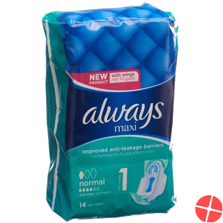 Always Maxi normal 14 pieces with wings