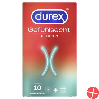 Durex Gefuehlsecht Slim Fit Präservativ 10 Stück