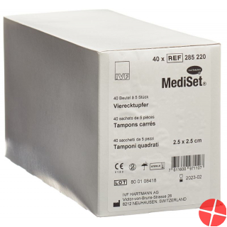 Mediset IVF Vierecktupfer 2.5x2.5cm 40 Beutel 5 Stück