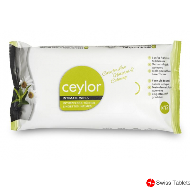 Ceylor Intimate care wipes Natural & Calming 12 pieces buy online