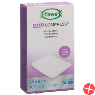 Flawa M.I.C. Kompressen Steril 7.5x5cm 10 Stück