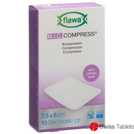 Flawa M.I.C. Kompressen Steril 7.5x5cm 10 Stück buy online