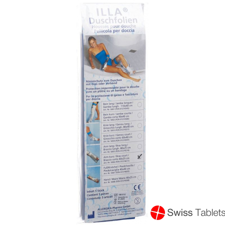 Illa Dusch Schutzfolie 60x25cm Arm Kurz 5 Stück buy online