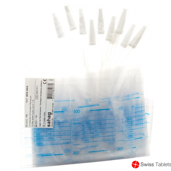 Sahag Urinbeutel 1.5L 12cm ohne Ablauf 10 Stück buy online