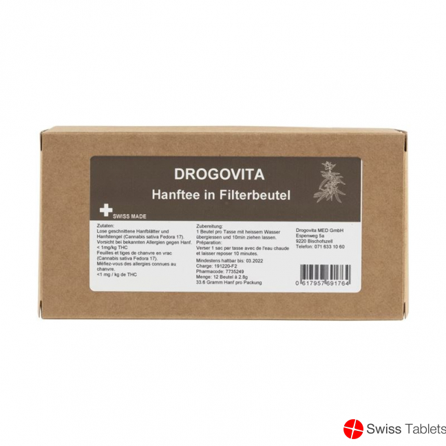 Drogovita Hanftee In Filterbeutel 12 Stück buy online