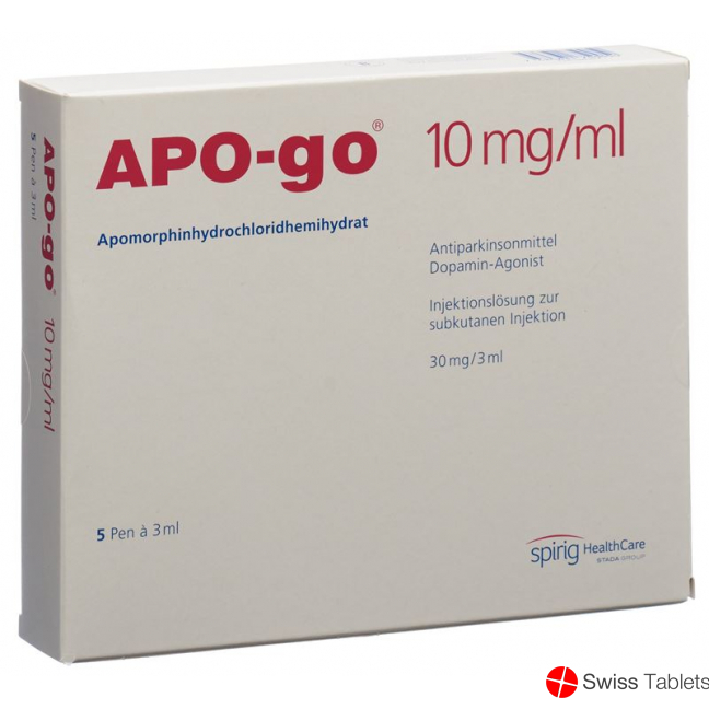 Apo-go Injektionslösung 30mg/3ml Pen 5x 3ml buy online