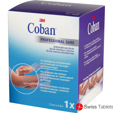 3M Coban Elastische Binde Selbsthhaft 7.5cmx4.5m Hautfarbig buy online