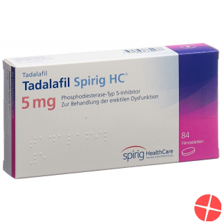 Tadalafil Spirig HC Filmtabletten 5mg 84 Stück Tadalafil Spirig HC Filmtabletten 5mg 84 Stück
