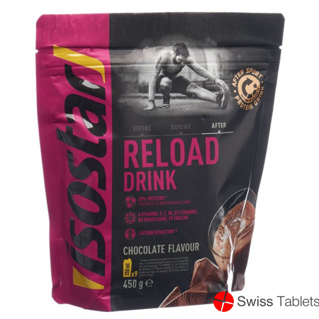 Isostar Reload Drink Pulver Schokolade Beutel 450g buy online