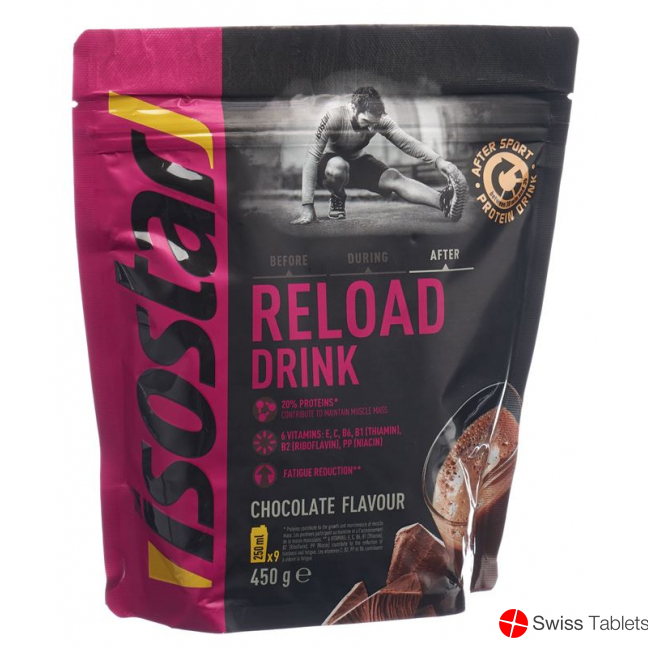 Isostar Reload Drink Pulver Schokolade Beutel 450g buy online