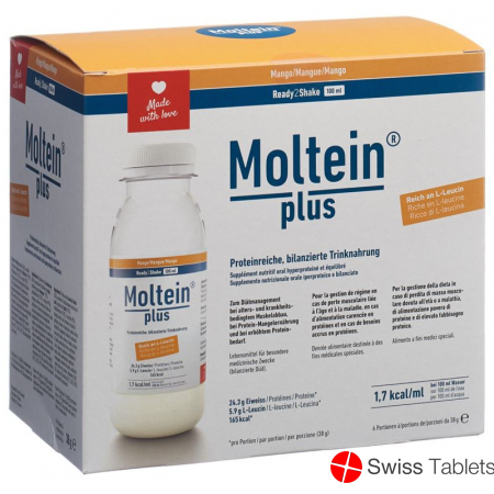 Moltein Plus Ready2Shake Mango 6 bottle 38g buy online